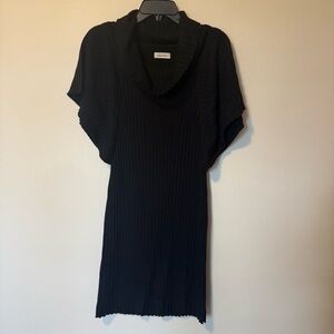 Calvin Klein Cowl Neck Short Sleeve Knit Dress Black EUC